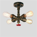 GobekUsa Industrial Brass Ceiling Chandelier with Edison Bulbs