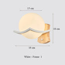 GobekUsa Japanese Moon Wood Wall Lamp - Minimalist Design - LED Sconce Lights