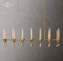 GobekUsa Glass LED Linear Chandelier for Dining & Living Room, Kitchen Island Lighting
