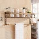 GobekUsa Aluminum Bathroom Corner Shelf - 40cm Length, Antique Finish, Shower Room Basket