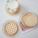GobekUsa Bamboo Woven Coasters & Storage Basket Set for Kitchen Table Décor