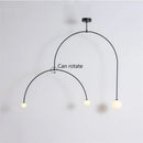 GobekUsa Iron Balance Chandelier: Scandinavian Post-Modern Living Room Pendant Lamp