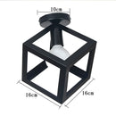 GobekUsa Iron Cage Ceiling Light Modern Nordic Retro Black Loft E27 Home Lighting