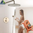GobekUsa Brushed Gold Rainfall Shower Set with Single Handle Mixer and Embedded Box