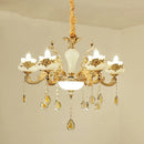 GobekUsa Gold Crystal LED Chandelier: Elegant Lighting for Living Room, Hotel, or Villa Hall