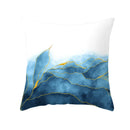 GobekUsa Blue Ink Gold Edge Geometric Cushion Cover - Polyester Throw Pillow Case
