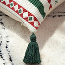 GobekUsa Christmas Decoration Cushion Cover 45x45cm with Handmade Tassels