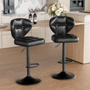 Swivel Counter Height Bar Stools, Adjustable PU Leather (Set of 2)