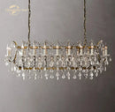 GobekUsa Crystal Iron Chandelier: Modern Brass Candle Chandeliers for Living Dining Room