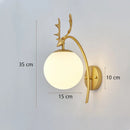 GobekUsa Glass Shade Gold Wall Lamp for Bedroom Loft Design, Up Down Iron LED Wall Lights