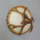 GobekUsa Antler Resin Glass Ceiling Light American Country Retro Style Home Decor