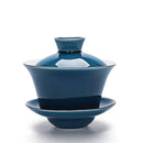 GobekUsa Celadon Tea Tureen & Flower Gaiwan Kung Fu Tea Set 140ml Puer Kettle