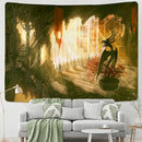 GobekUsa Chinese Dragon Castle Totem Tapestry Wall Hanging Beach Mat Tapis Decor