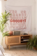 GobekUsa Divination Tapestry Pink Ouija Wall Hanging Tapestries Beach Mat Tarot Boho Decor