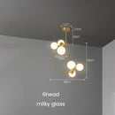 GobekUsa Gold Glass Ball Chandelier for Living Room Kitchen Bedroom - 220V 110V