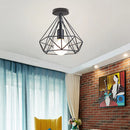 GobekUsa Iron Cage Ceiling Light Modern Nordic Retro Black Loft E27 Home Lighting