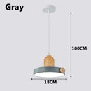 GobekUsa LED Wood Iron Pendant Light for Study, Bedside - Nordic Modern Design