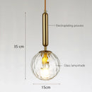 GobekUsa Glass Ball LED Pendant Light for Bedroom and Bar, Modern Globe Hanging Ceiling Lamp