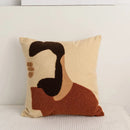 GobekUsa Embroidery Pillow Cover 45x45cm/30x50cm Abstract Pattern for Home Decor