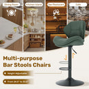 Adjustable Outdoor Bar Stools, Set of 2 — PU Leather & Stainless Steel Frame with Double-Layer Cushion
