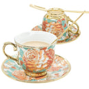 GobekUsa Hand Painted Flower Ceramic Coffee Cup Set Home Kitchen Coffeeware