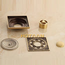 GobekUsa Antique Brass Flower Art Bathroom Floor Drain Waste Grate