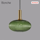 GobekUsa LED Gold Chandelier Stained Glass Pendant Lamps for Home Decoration