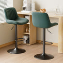 Swivel Counter Height Bar Stools with Backs, Synthetic Leather & Iron Frame (Set of 2)