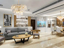 GobekUsa Gold Steel Crystal LED Pendant Light Fixture Luxe Round Hanging Lamp