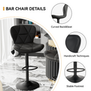 Counter Height Swivel Bar Stools with Backrest, Faux Leather & Iron Frame (Set of 2)