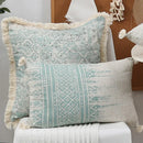 GobekUsa Green Tassel Pillow Cover 45x45cm/30x50cm Cotton Linen for Home Decor