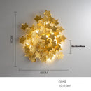 GobekUsa LED Golden Maple Leaves Wall Sconce for Bedroom and Corridor