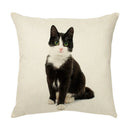 GobekUsa Cute Cat Face Decorative Cushion Cover Soft Linen Pillow for Home Sofa