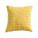 GobekUsa Cotton Woven Check Yellow Grey Ivory Cushion Cover for Home Living Room