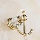 GobekUsa Gold Crystal Bathroom Accessories Set: Luxe Brass Bath Hardware Wall Mount Collection