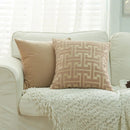 GobekUsa Geometric Chenille Lumbar Pillowcase - Modern Red Gold Jacquard Decor Cover
