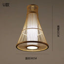 GobekUsa Japanese Bamboo Chandelier Lights for Bedroom Living Room Tea Room Zen Lamps