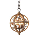 GobekUsa Antique Wood Globe Chandelier for Bedroom Living Room Kitchen Dining Room