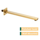 GobekUsa Gold Stainless Steel Shower Arm & Head Holder Wall Mount Fixed Pipe