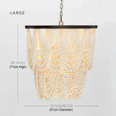 GobekUsa Black Wood Beaded Pendant Chandelier - Antique Nordic Lighting for Foyer, Dining, Bedroom