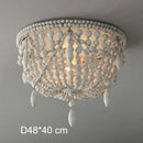 GobekUsa French Country Wood Bead Chandelier: 3/5 Lights Princess Decorative Hanging Fixture