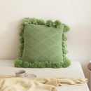GobekUsa Boho Style Ivory Green Pink Tassles 45x45cm Cushion Cover for Home Decoration