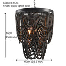 GobekUsa French Country Wood Bead Chandelier: 3/5 Lights Princess Decorative Hanging Fixture