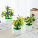 GobekUsa Artificial Flowers Bonsai Vase Mini Potted Home Decor Wedding DIY Flowerpot