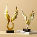 GobekUsa Angel Wings Sculpture: Nordic Modern Abstract Resin Home Decor Artware