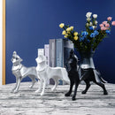 GobekUsa Geometric Wolf Statue Resin Abstract Animal Figurine Home Office Decor Sculpture