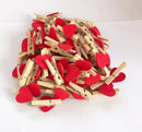 GobekUsa 50-Pack Romantic Heart Shape Wood Clips for Home Décor and Parties