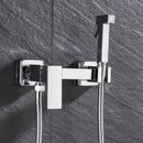 GobekUsa Brass Bidet Faucet Mixer with Square Shower Spray