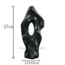 GobekUsa Black & White Abstract Ceramic Vase - Handcrafted Hollow Out Hole Design
