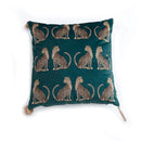 GobekUsa Leopard Cheetah Wildlife Animals Print Tassels Throw Pillow Cover - Couch Sofa